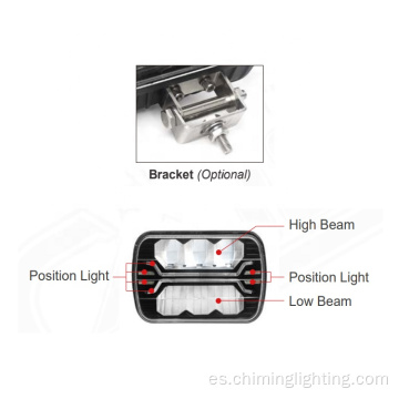 Luz de cabeza de alta luz de alta viga de 7 pulgadas 12-24V Luz de cabeza LED LED